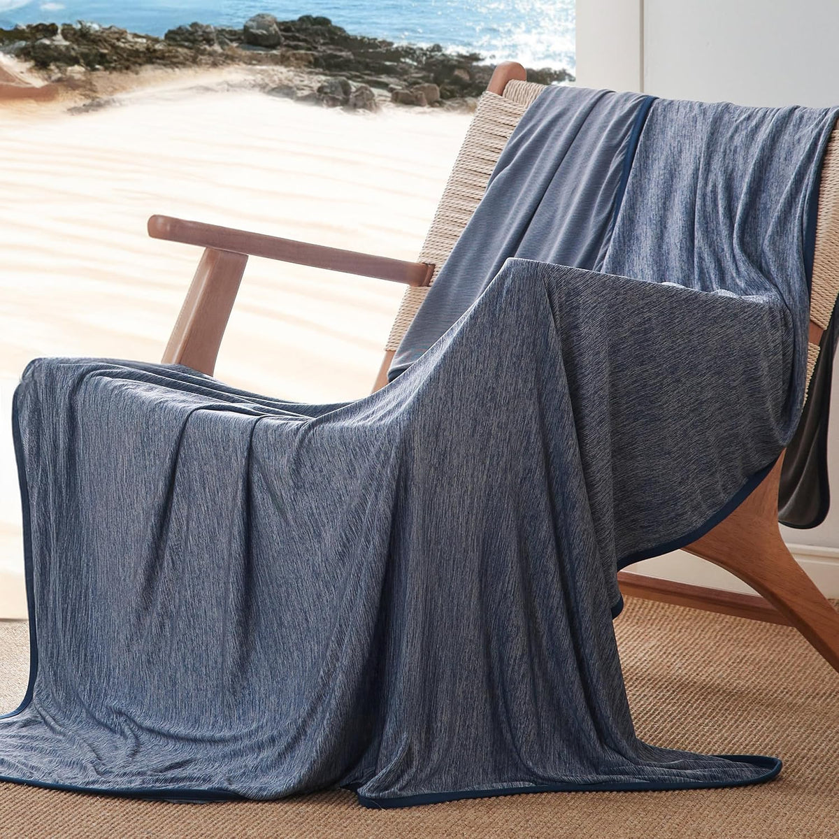 Confort Acogedor | Manta refrescante de verano de rayón de bambú para personas calurosas | Manta ligera para viajes y uso al aire libre
