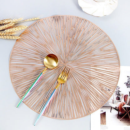 Round Table Mat 15 Inch Non-Slip PVC Protector for Dining Space Galaxy Nebula Celestial Pattern Kitchen Décor Heat Resistant Surface Placema
