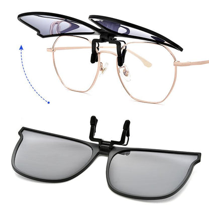 Clip-On Flip-Up Polarized Sunglasses for Prescription Glasses | UV400 Protection Lightweight Driving Eyewear Accessory Outdoor Sports Fishin