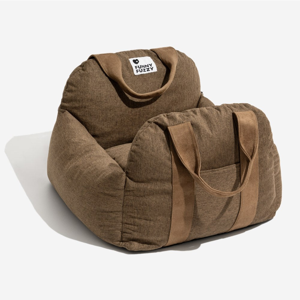 Portable Pet Carrier Booster Seat with Safety Harness and Washable Cover for Small Dogs