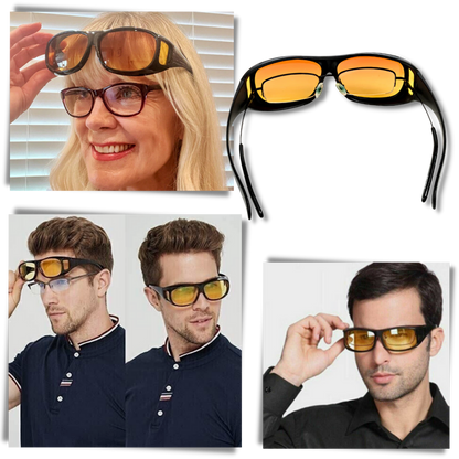 VisionGuard | Gafas para conducir de noche con lentes polarizadas antirreflejantes | Claridad mejorada para una conducción nocturna segura