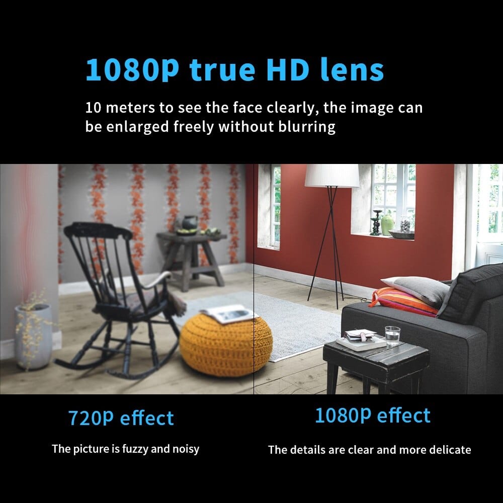 Compact WiFi Security Camera with Infrared Vision for Indoor Monitoring Day & Night