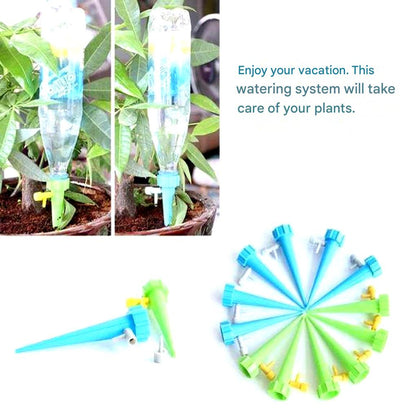 Drip Irrigation Stakes for Potted Plants – Slow Release Watering System with Adjustable Flow Control for Indoor & Outdoor Gardens