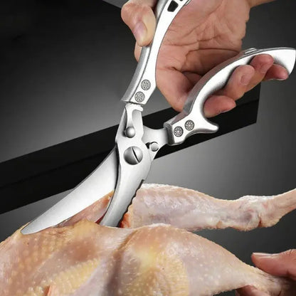 Heavy-Duty Kitchen Shears with Fish Scaler & Safety Lock – Ultra-Sharp Stainless Steel Poultry Scissors for Meat, Chicken, Vegetables &