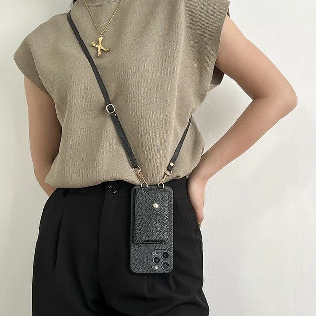 Women's Phone Wallet Shoulder Bag with Card Slots Adjustable Strap Wristlet Pouch for iPhone Daily Essentials Organizer