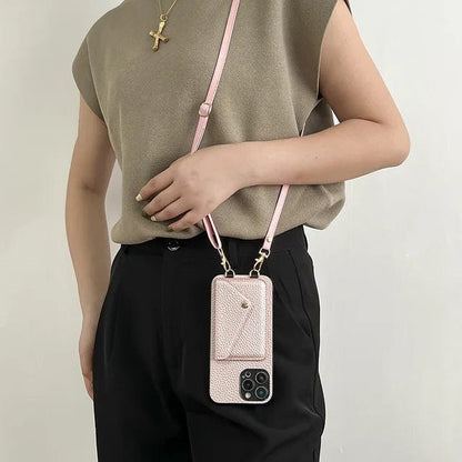 Women's Phone Wallet Shoulder Bag with Card Slots Adjustable Strap Wristlet Pouch for iPhone Daily Essentials Organizer
