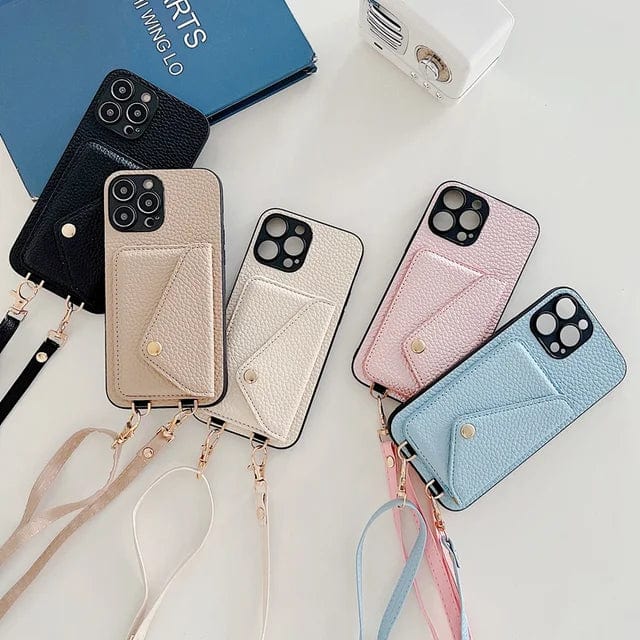 Women's Phone Wallet Shoulder Bag with Card Slots Adjustable Strap Wristlet Pouch for iPhone Daily Essentials Organizer