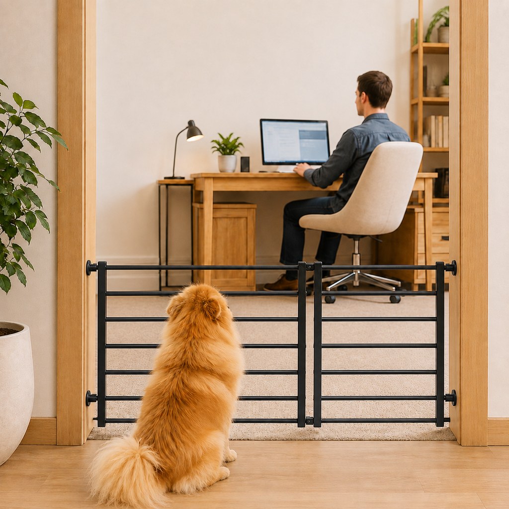 Ortekor No-Drill Expandable Pet Gate for Doorways - Adjustable Indoor Barrier for Small Dogs