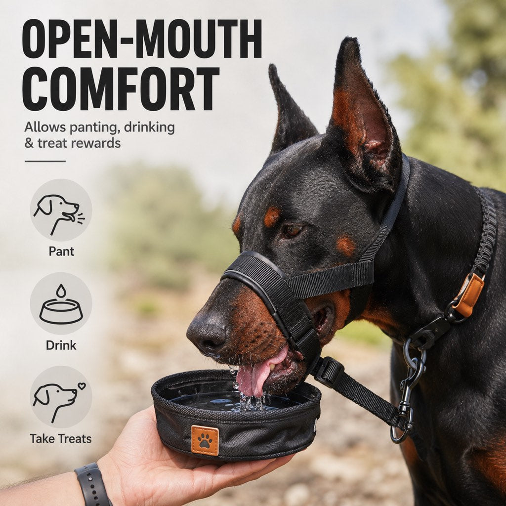 Ortekor No-Pull Dog Head Halter for Daily Walks - Adjustable Padded Training Muzzle to Help Reduce Pulling