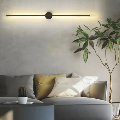 Elongated LED Wall Light Strip Black Aluminum Hardwired Sconce for Bedroom Living Room TV Accent Modern Minimalist