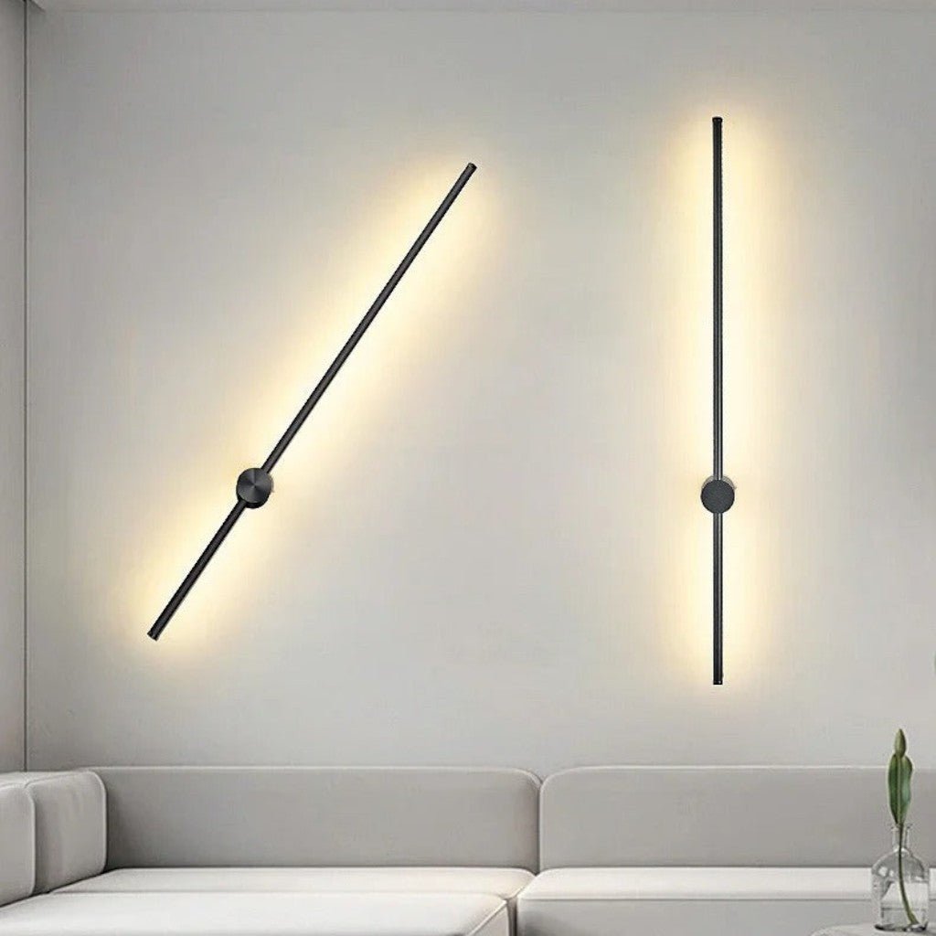 Modern Aluminum LED Wall Light Fixture for Bedroom Living Room Hallway – Adjustable White Lighting Bar Sconce 24-31 inch Decorative
