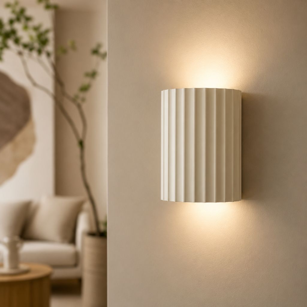 Sculptural Resin Wall Light with Up-Down Glow – Soft Pastel Finish for Hallway Bedroom Stairway – G9 LED Included – 5×7 in Sconce