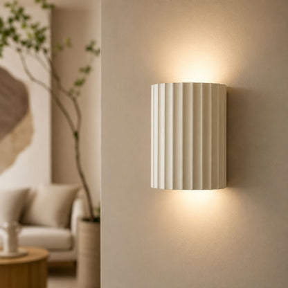 Sculptural Resin Wall Light with Up-Down Glow – Soft Pastel Finish for Hallway Bedroom Stairway – G9 LED Included – 5×7 in Sconce