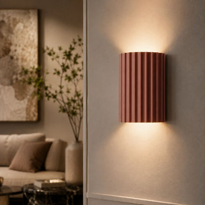 Sculptural Resin Wall Light with Up-Down Glow – Soft Pastel Finish for Hallway Bedroom Stairway – G9 LED Included – 5×7 in Sconce