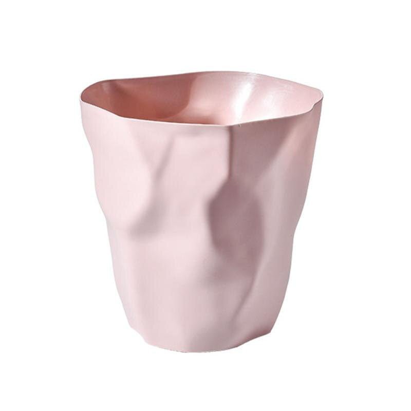 Bote de basura pequeño de plástico blanco de 10.6 pulgadas para baño, dormitorio, escritorio de oficina, tocador, papelera ligera para interiores