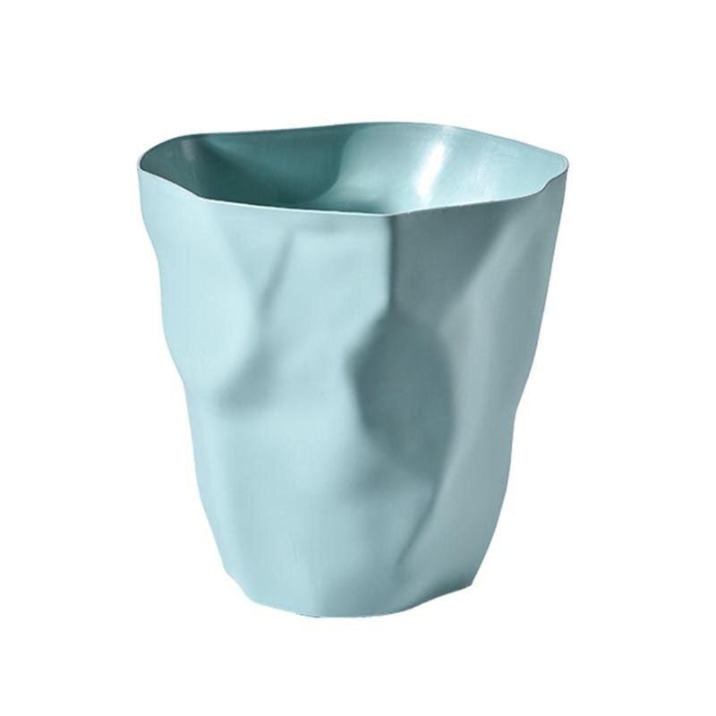 Bote de basura pequeño de plástico blanco de 10.6 pulgadas para baño, dormitorio, escritorio de oficina, tocador, papelera ligera para interiores