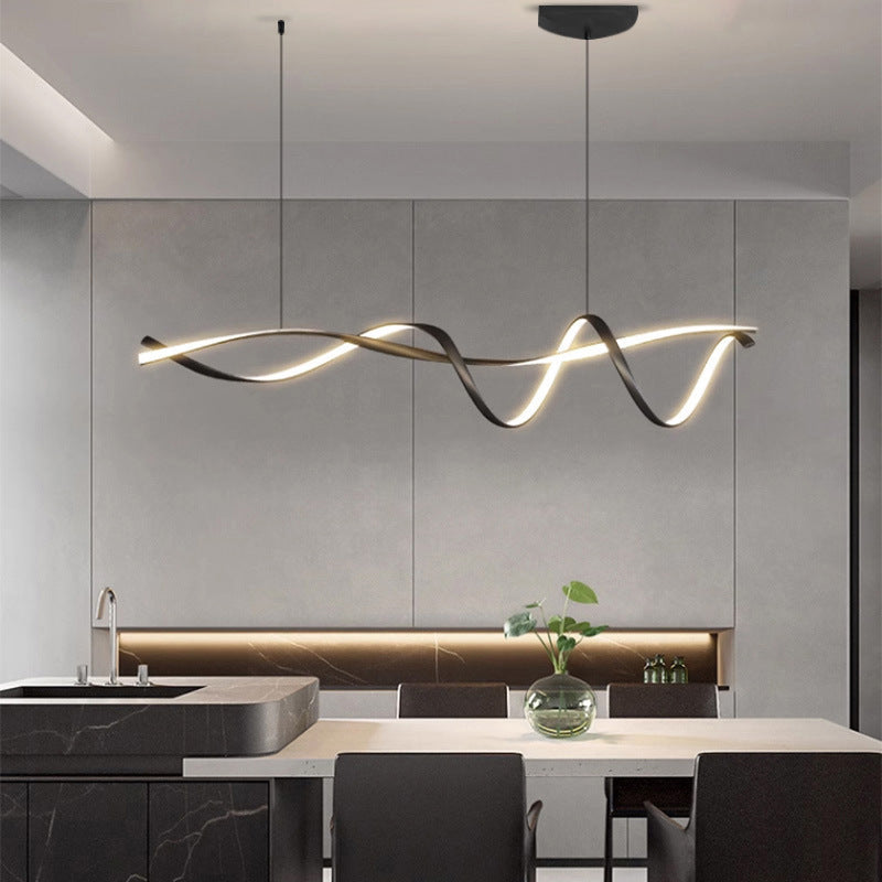 Linear Pendant Light for Kitchen Island and Dining – Adjustable Modern Fixture with E27 Socket – Sleek Metal Design for Contemporary