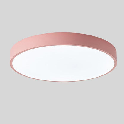 Round Wood Ceiling Light Fixture with LED – Scandinavian Style Flush Mount for Bedroom, Study & Hallway – 9" or 12" Diameter – Modern