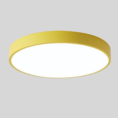Round Wood Ceiling Light Fixture with LED – Scandinavian Style Flush Mount for Bedroom, Study & Hallway – 9" or 12" Diameter – Modern