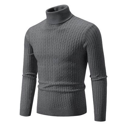 Cable Knit Turtleneck Sweater for Women – Classic Ribbed Pullover Top – Soft Structured Fit for Fall Winter – Timeless Layer