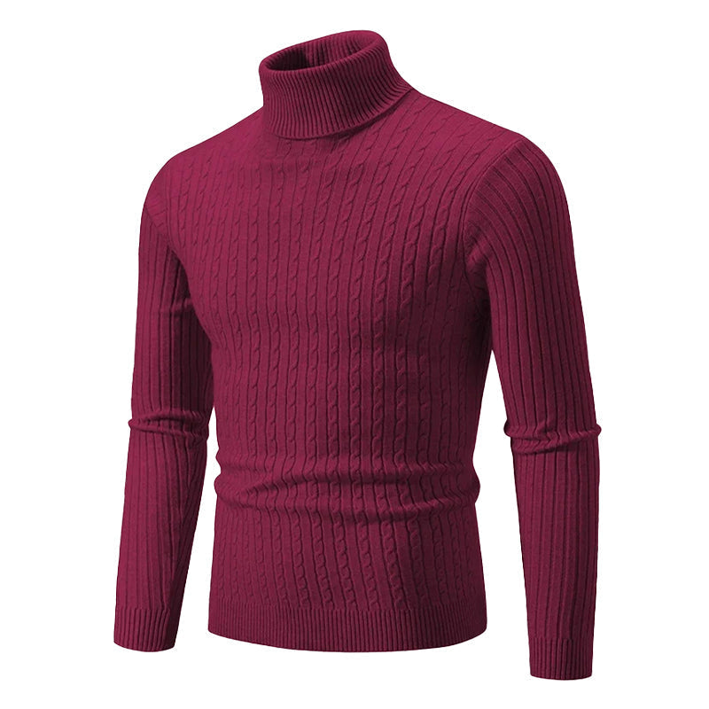 Cable Knit Turtleneck Sweater for Women – Classic Ribbed Pullover Top – Soft Structured Fit for Fall Winter – Timeless Layer