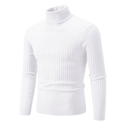 Cable Knit Turtleneck Sweater for Women – Classic Ribbed Pullover Top – Soft Structured Fit for Fall Winter – Timeless Layer