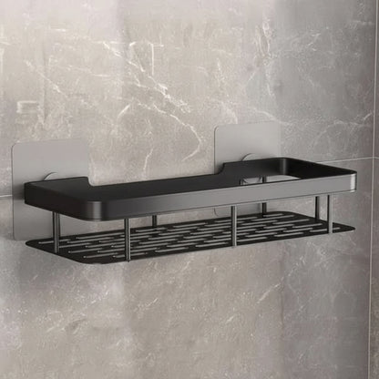 Adhesive Bathroom Corner Shelf - No Drill Wall Organizer with Strong Hold for Shampoo, Soap & Toiletries - ABS & Stainless Steel