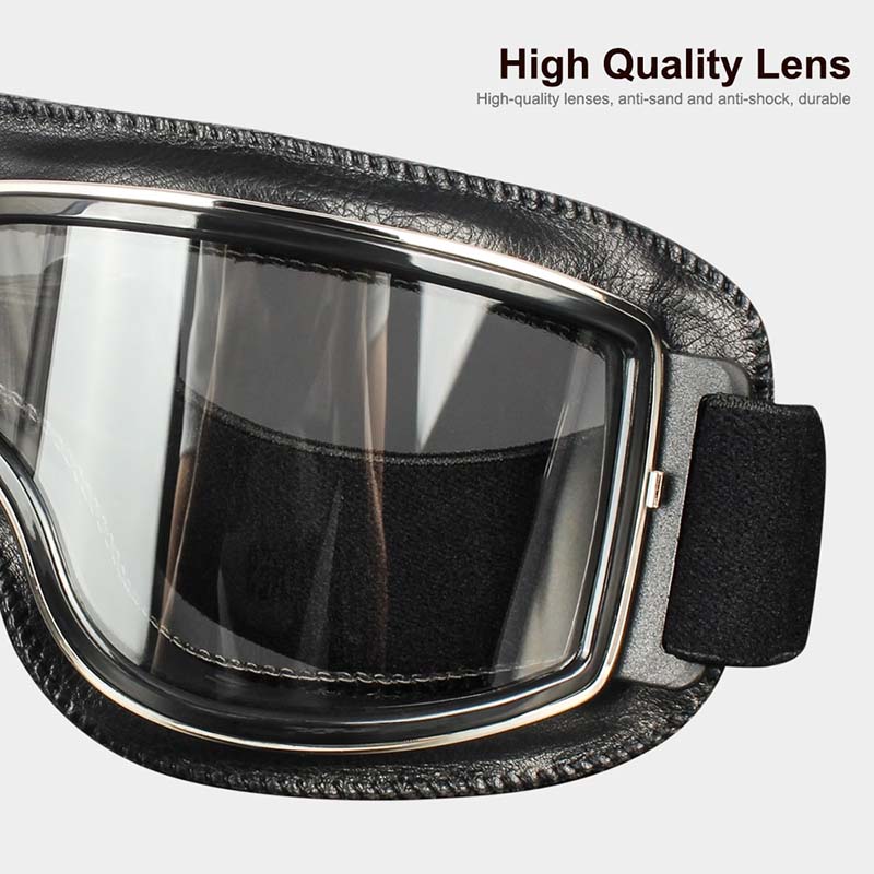 Motorcycle Goggles Fit Over Prescription Glasses Anti-Fog UV Protection Riding Eyewear for Bikers Cyclists Outdoor Sports Adjustable Strap H