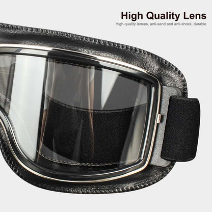 Motorcycle Goggles Fit Over Prescription Glasses Anti-Fog UV Protection Riding Eyewear for Bikers Cyclists Outdoor Sports Adjustable Strap H