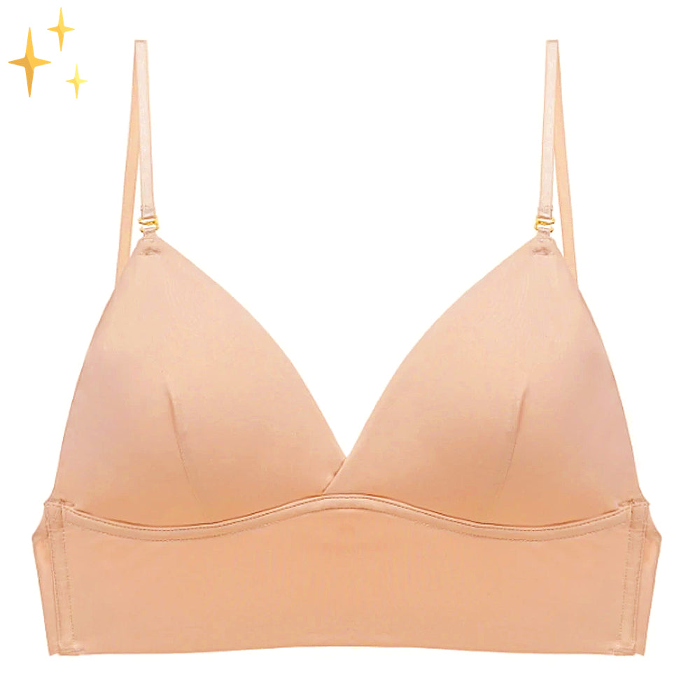 Wireless Lift Bra for Backless Dresses & Halter Tops – Invisible Nude Underwire-Free Push-Up with Adjustable Straps for Women