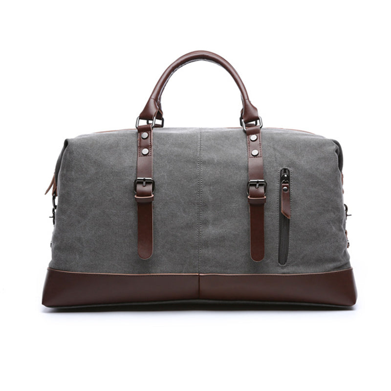 Weekend Travel Duffel Bag – Canvas & Leather Overnight Carryall for Gym, Business Trips & Short Getaways – Sturdy Weekender Holdall