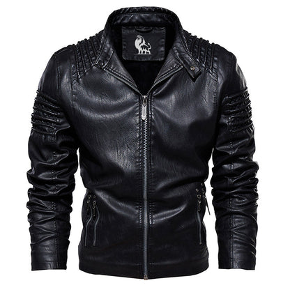 Premium Faux Leather Moto Jacket for Men – Water-Resistant with Scratch-Proof Finish – Classic Black Outerwear