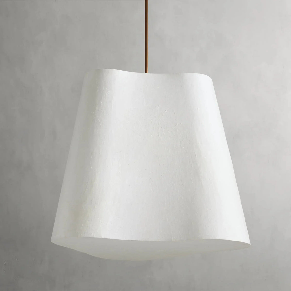 Modern LED Pendant Light with Sculptural Cocoon Shade, Adjustable Height Ceiling Fixture, Dimmable 20W Brass Accent for Living Room & Dining