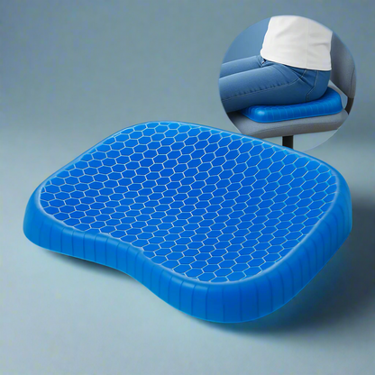 Comfort Gel | Cojín de asiento con diseño ergonómico y alivio para el coxis | Soporte ligero para mayor comodidad