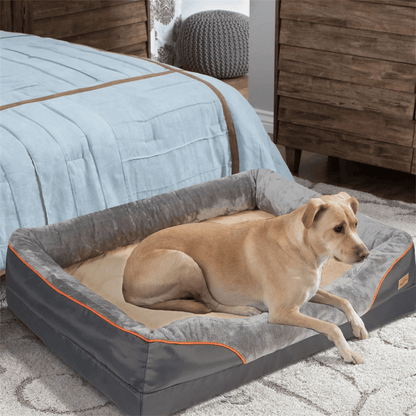 Cama premium para perros con soporte articular y núcleo de espuma de alta densidad para cachorros grandes: tumbona para mascotas extra grande con refuerzo acolchado y funda extraíble y lavable