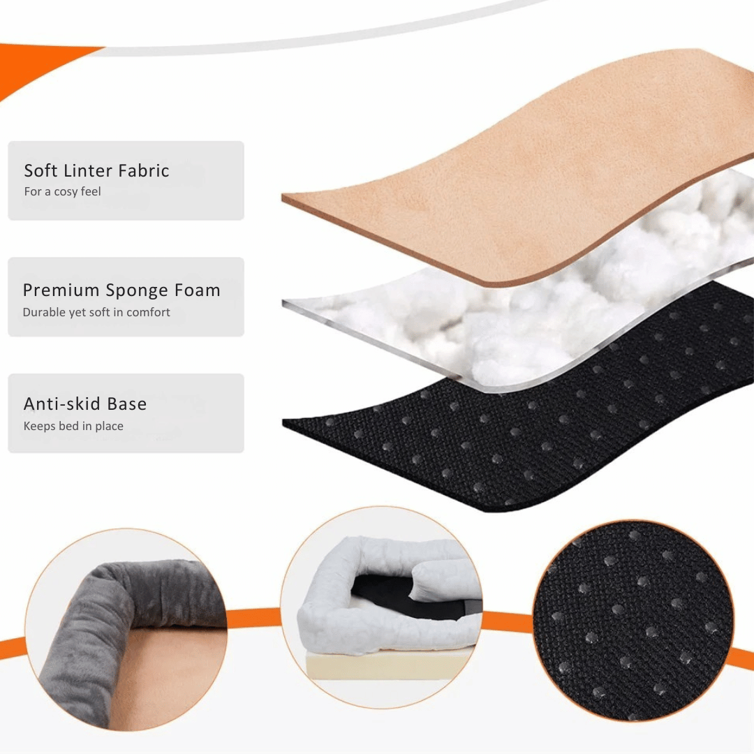 Cama premium para perros con soporte articular y núcleo de espuma de alta densidad para cachorros grandes: tumbona para mascotas extra grande con refuerzo acolchado y funda extraíble y lavable