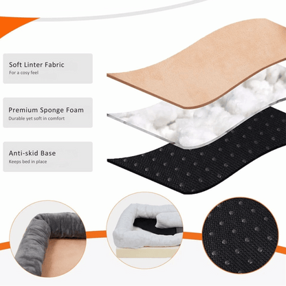 Cama premium para perros con soporte articular y núcleo de espuma de alta densidad para cachorros grandes: tumbona para mascotas extra grande con refuerzo acolchado y funda extraíble y lavable