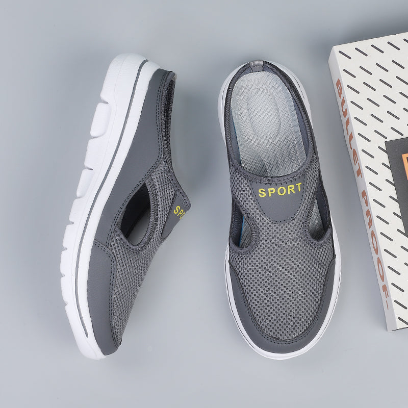 Men's Orthopedic Slip-On Shoes with Arch Support & Breathable Mesh Upper for Wide Feet | Lightweight EVA Cushioned Walking Shoes for