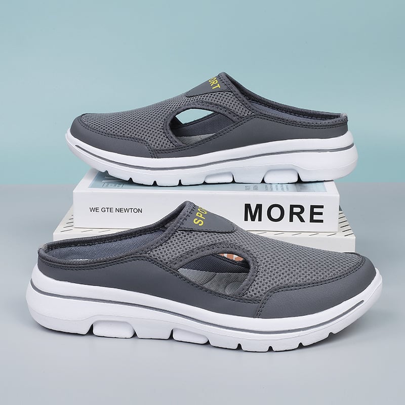 Men's Orthopedic Slip-On Shoes with Arch Support & Breathable Mesh Upper for Wide Feet | Lightweight EVA Cushioned Walking Shoes for