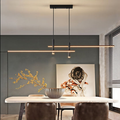 Linear LED Hanging Light for Kitchen Island, Dining Table – Sleek Aluminum Fixture, Adjustable Height, Dimmable Modern Ceiling Lighting for