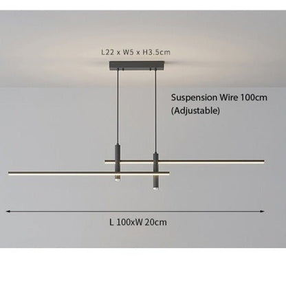 Linear LED Hanging Light for Kitchen Island, Dining Table – Sleek Aluminum Fixture, Adjustable Height, Dimmable Modern Ceiling Lighting for