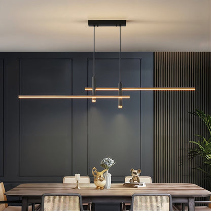 Linear LED Hanging Light for Kitchen Island, Dining Table – Sleek Aluminum Fixture, Adjustable Height, Dimmable Modern Ceiling Lighting for