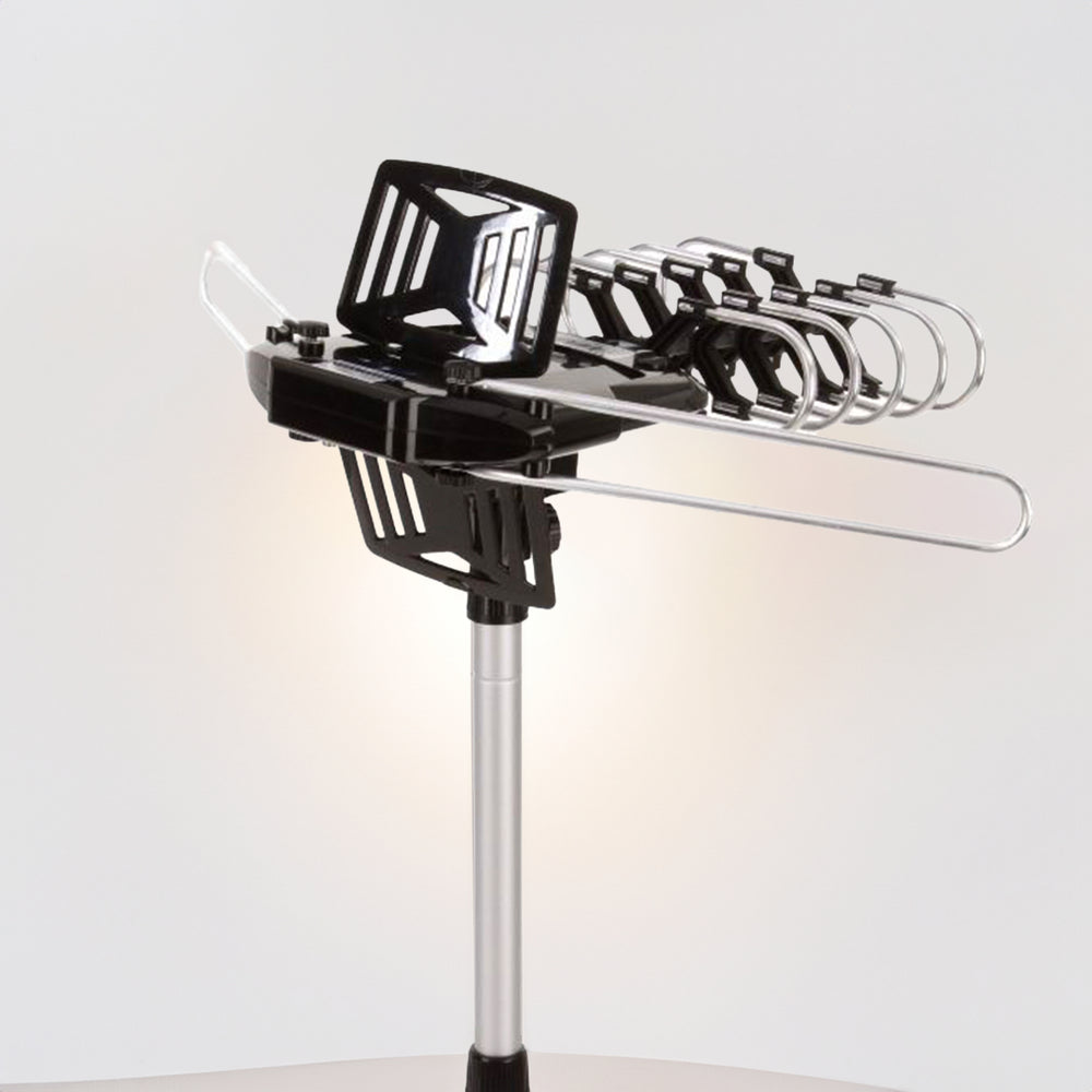 Motorized TV Antenna Outdoor 360° Rotation HD Broadcast Reception Long Range for Digital Channels Rooftop Mount with Remote Control