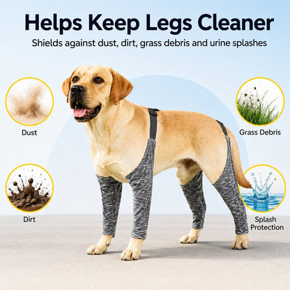 Ortekor 4-Leg Outdoor Dog Sleeves for Walks - Helps Keep Legs Cleaner
