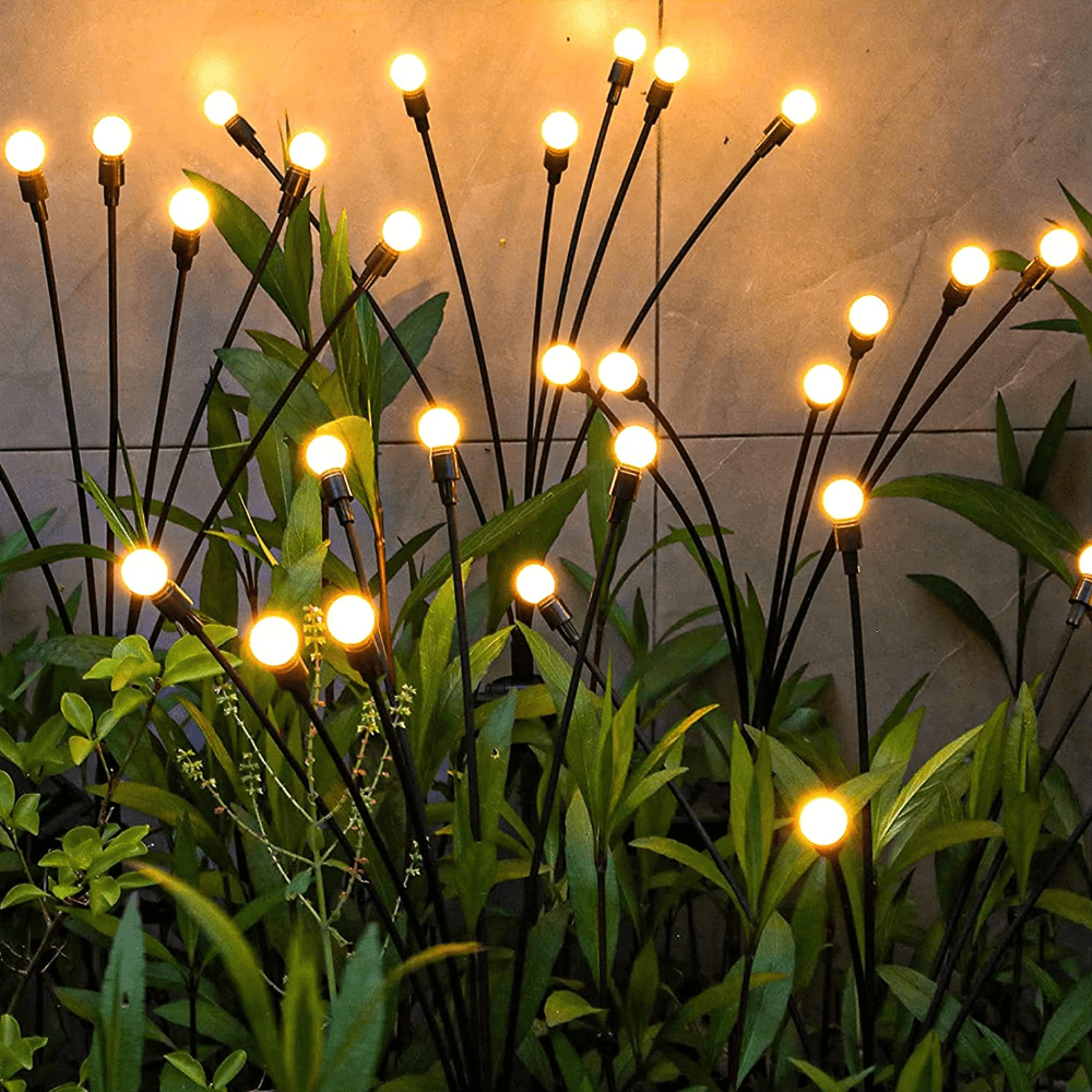 Solar-Powered Garden Stake Lights with Firefly LED Effect – IP65 Weather-Resistant Decorative Pathway Lighting for Yards, Flower Beds &