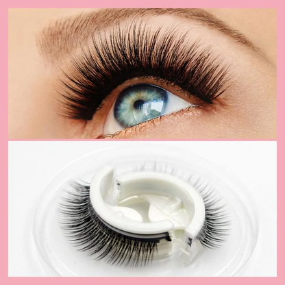 Stick-On False Lashes Reusable No Glue Fake Eyelashes Self-Adhesive Strip Lashes Natural Look Washable Falsies for Everyday