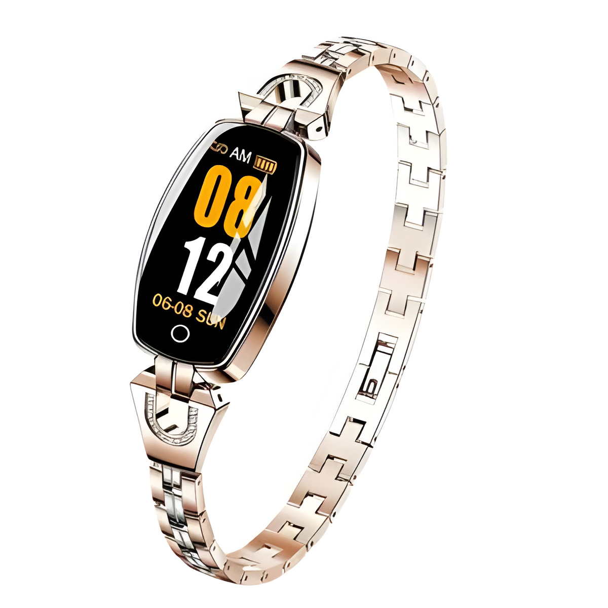 Women's Activity Tracker Bracelet with Heart Rate & Sleep Monitor, Waterproof Wearable Wellness Band with Jewelry Chain Design for iPhone &