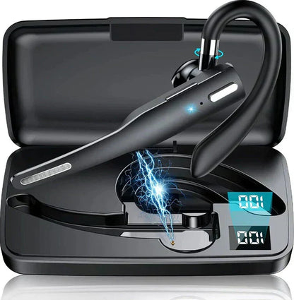 Single-Ear Wireless Earpiece with Noise Reduction & 33 ft Range for Driving, Delivery & Field Work