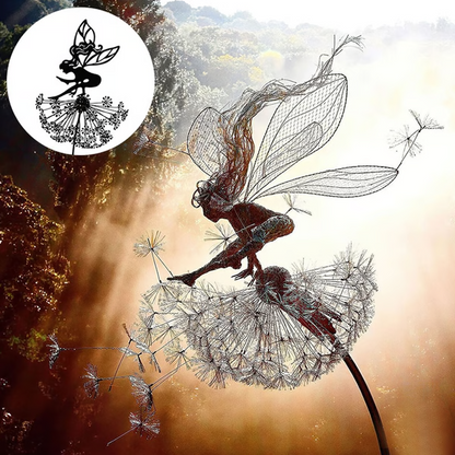 Estacas de metal para jardín de hadas para decoración de patios interiores y exteriores | Arte de silueta resistente a la intemperie | Juego de adornos de césped caprichosos para