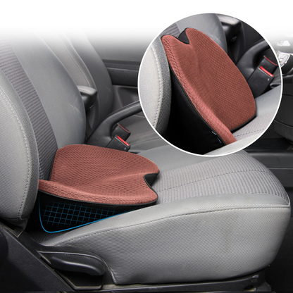 Ergonomic Driver Seat Lift Pad with Memory Foam | Extra Height for Better Visibility & Back Support | Anti-Slip Bottom | Breathable